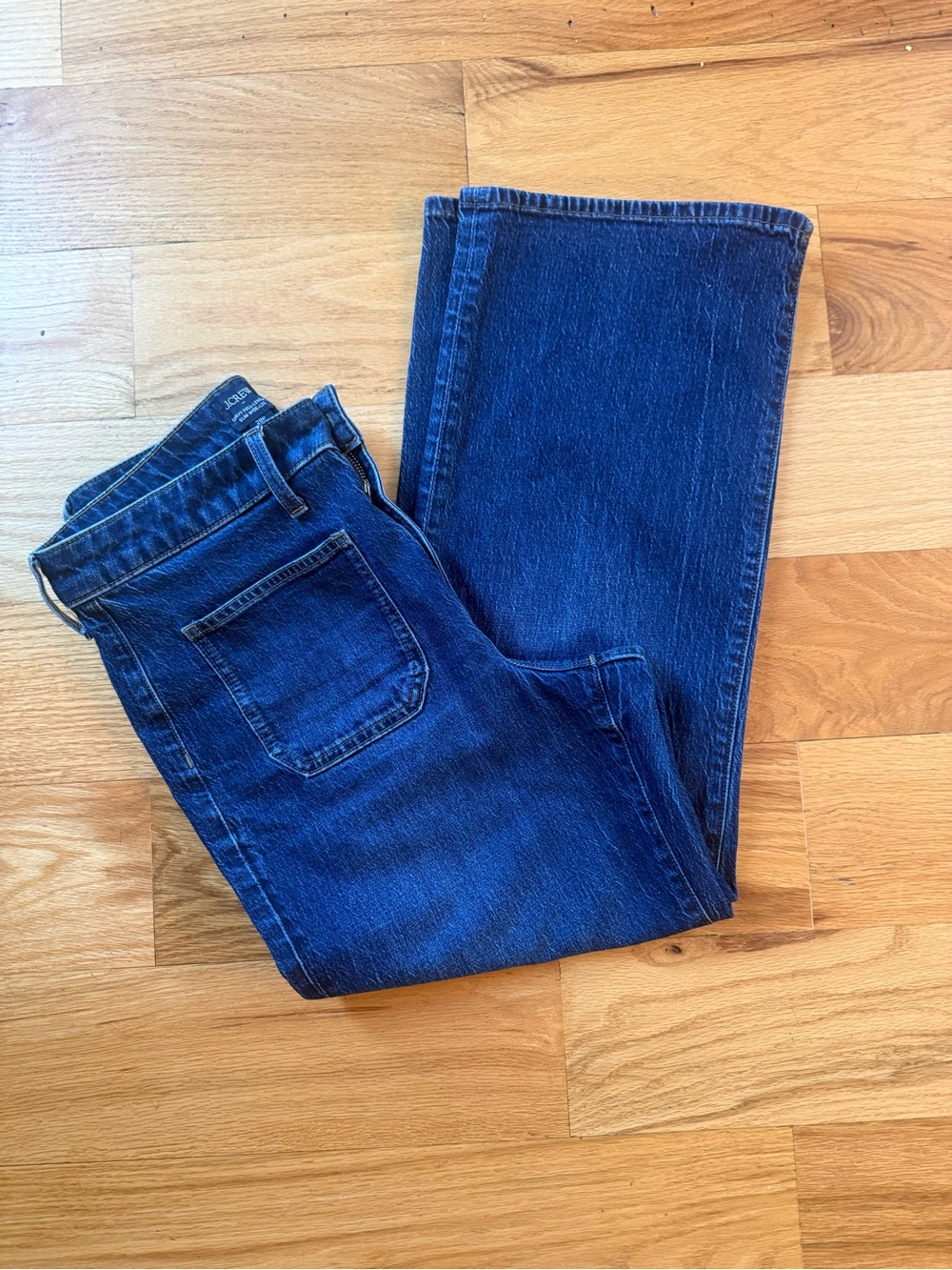 J.Crew Curvy Denim Wide Leg Jeans Dark Indigo Wide Leg High Rise Size 28P - Picture 3 of 10